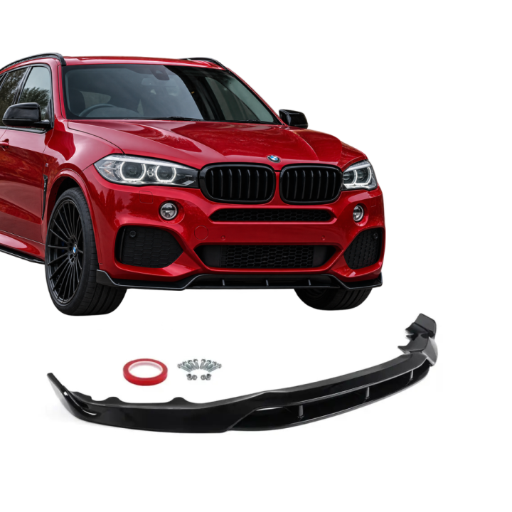 Aero stila priekšējā bufera spoileris BMW X5 F15 (14–18) M-Pack, spīdīgi melns